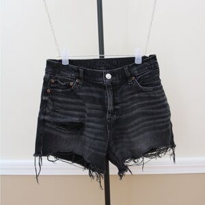Stylish Black Distressed Women's Shorts American Eagle Size 0